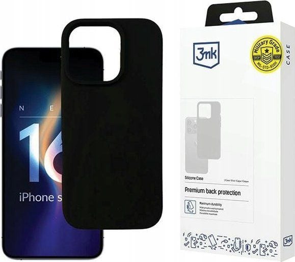 3MK silikondeksel til iPhone 16 Pro Max 6,9" svart/svart