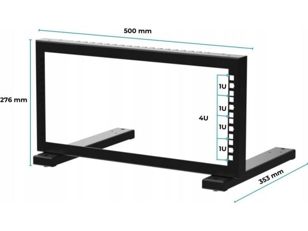Stalflex Rackställ 19" 4U Svart STR19-4U-B