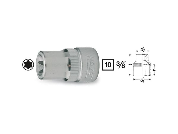 HAZET 880-E14, Pistorasia, 3/8", Metrinen, 1 pää(t), E14, 1,65 cm