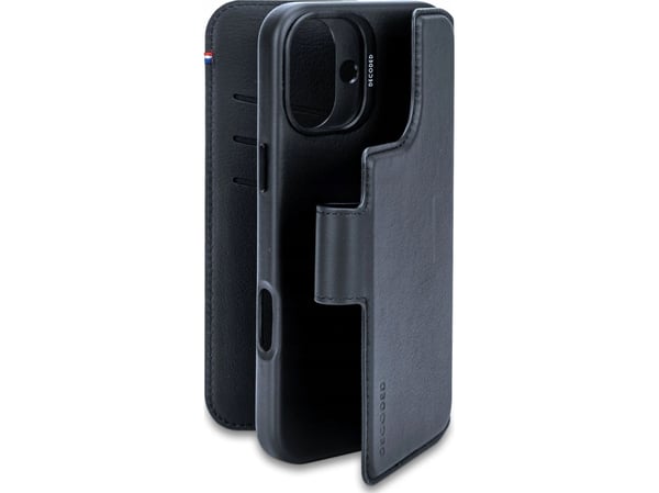 Decoded Leather Detachable Wallet - beskyttende lærveske for iPhone 16 kompatibel med MagSafe (marineblå)