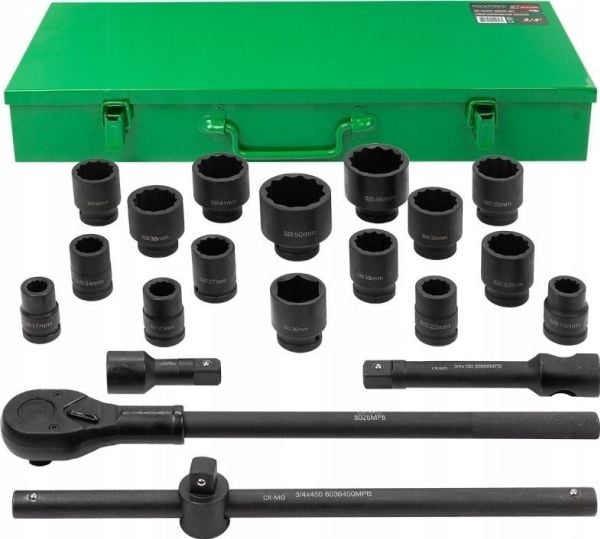 ROCKFORCE-iskuavaimet / WMC ROCKFORCE-iskuavaimet 21 paria 3/4" 12 KULMA 17-50mm