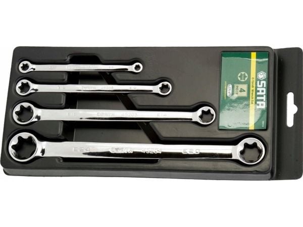SATA E-TORX ringnøkkel, 4 stk – dobbeltsidig