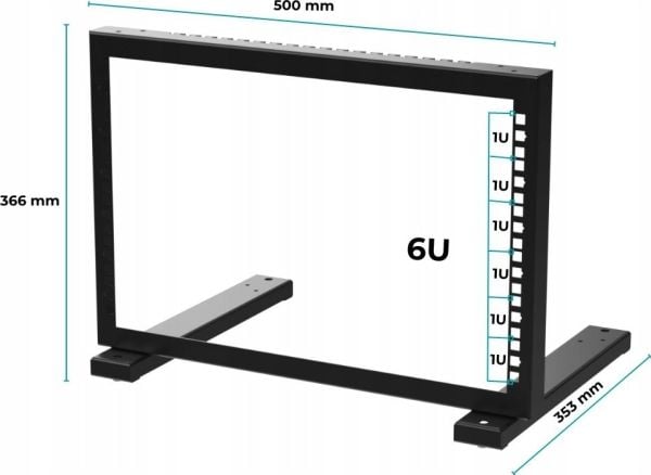 STALFLEX stativ rack STR19-6U-B STALFLEX