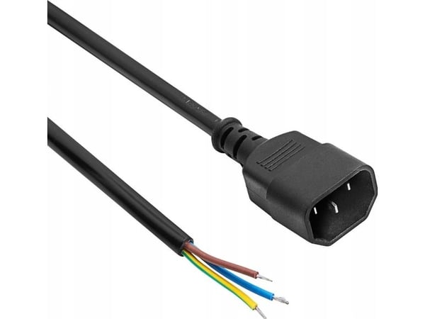 Akyga Virtajohto [1x IEC 60320 C13 pistorasia - 1x avoin pää] 1,5 m Musta