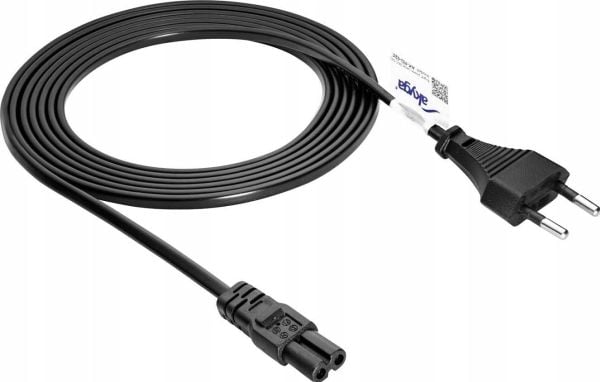 Akyga Power Connection -kaapeli [1x Euro-pistoke - 1x liitäntä pienille kodinkoneille C7] 3 m Musta