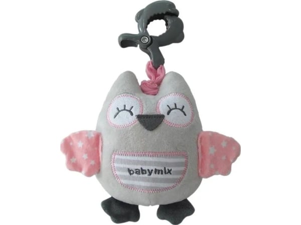 BABY MIX TK/P/1251-6700 plysj musikboks ugle rosa 42591