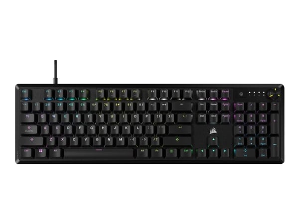 Corsair K70, Täysikokoinen (100 %), Langallinen, USB, Mekaaninen, musta