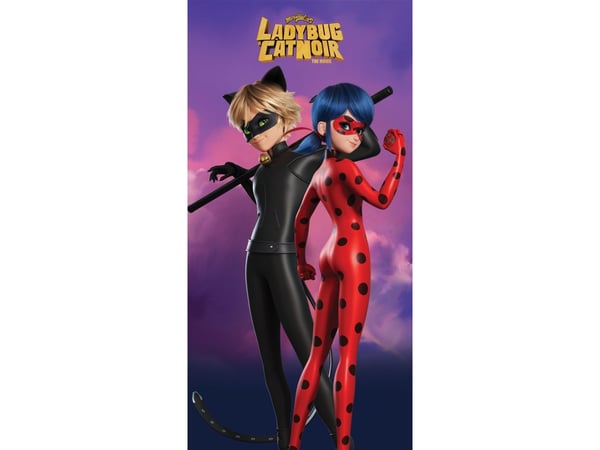 Miraculous Ladybug og Catnoir Badehåndklæde - 70x140 cm Miraculous Ladybug og Catnoir Badehåndklæde - 70x140 cm