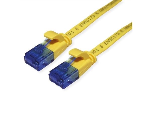 VALUE Patchkabel Cat.6A (Klasse EA) UTP, ekstra flach, gelb, 1,5 m (21.9.2034)