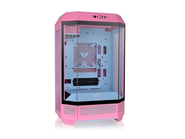 Thermaltake The Tower 300 - Mikrotårn - mini ITX / micro ATX - sidepanel med vindu (herdet glass) - ingen strømforsyning (PS/2) - boblerosa - USB/lyd
