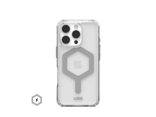 UAG Plyo Series - Baksidedeksel for mobiltelefon - MagSafe-samsvar - termoplastisk polyuretanramme (TPU), bakplate av polykarbonat - is/sølv - for ...