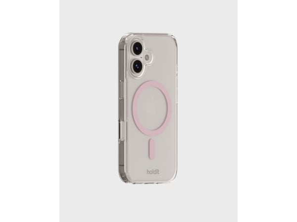 HoldIt MagSafe, Etui, Apple, iPhone 16, 15,5 cm (6.1"), Rosa, Gjennomsiktig
