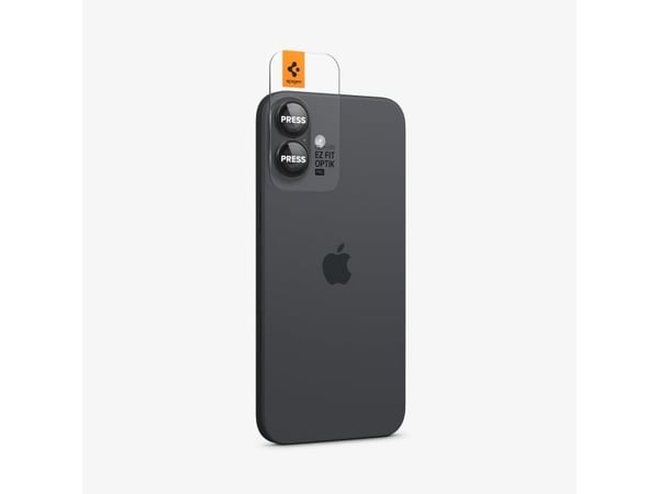 Spigen Optik Pro EZ Fit, Approach (brand), iPhone 16 Plus, Støvresistent, Ripebestandig, Gjennomsiktig, 2 stykker