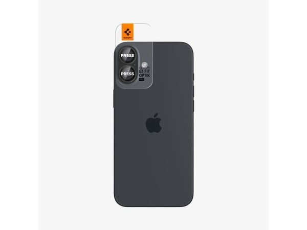 Spigen Optik Pro EZ Fit, Approach (brand), iPhone 16 Plus, Støvresistent, Ripebestandig, Gjennomsiktig, 2 stykker