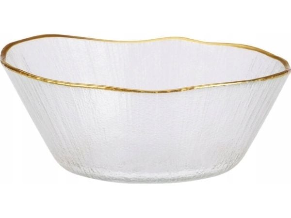 Home Styling Collection glassbolle med gullkant DATURA 15 cm