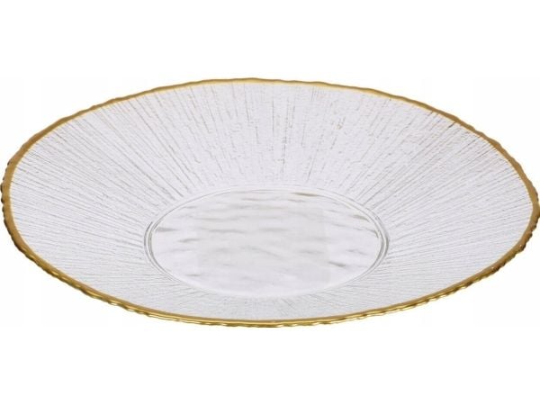 Home Styling Collection jälkiruokalautanen lasista, jossa kultainen reunus DATURA, 21 cm