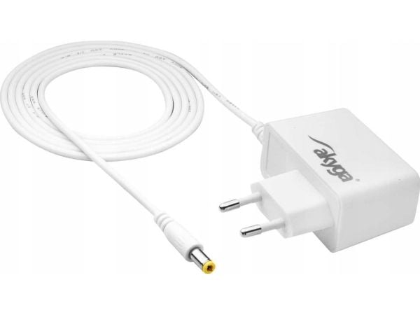 Akyga AK-PD-04 - Strømadapter - 1.41 watt - 300 mA (5,5 x 2,5 mm DC-jakk) - hvit