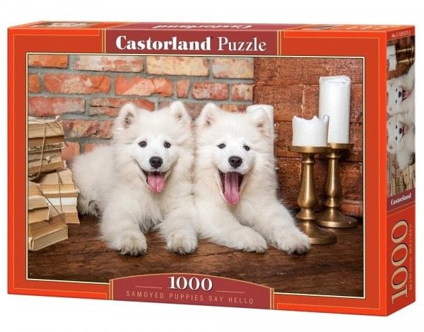 Castorland puslespill 1000 brikker Samoyed Puppies Say Hello CASTOR
