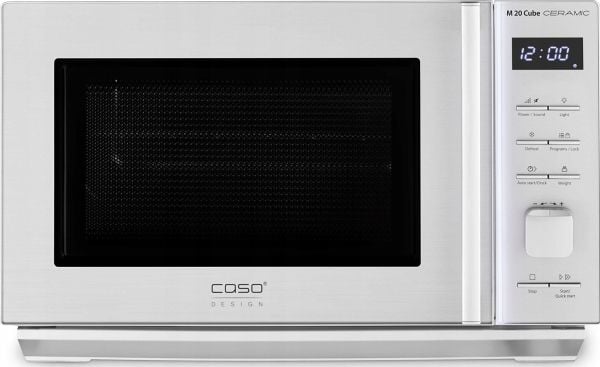Caso M 20 Cube, Benkeplate, Solo mikrobølge ovn, 20 l, 800 W, Knapper, Rotasjon, Sølv