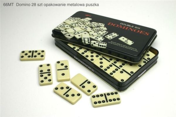 GRAPET DOMINO GAME, 28 dele med metalkop