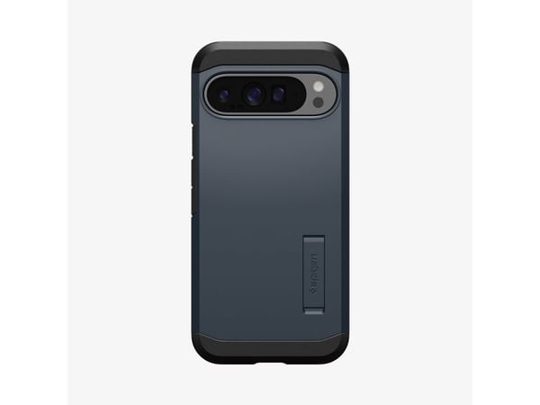 Spigen Tough Armor - Baksidesskydd för mobiltelefon - polykarbonat, termoplastisk polyuretan (TPU), stötskum - metallskiffer - för Google Pixel 9 P...