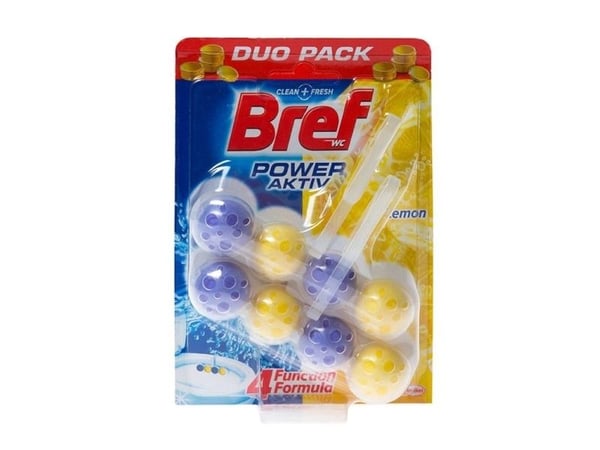 Bref Power Aktiv Lemon rengjøringsmiddel til toalett 2x50 g