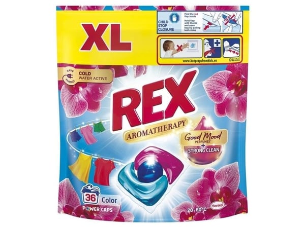Rex Aromatherapy Power Caps Orchid All-purpose klesvaskkapsler, 36 stk