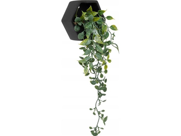 Atmosphera kunstig hengende plante i sementpotte AYAME, 14 cm