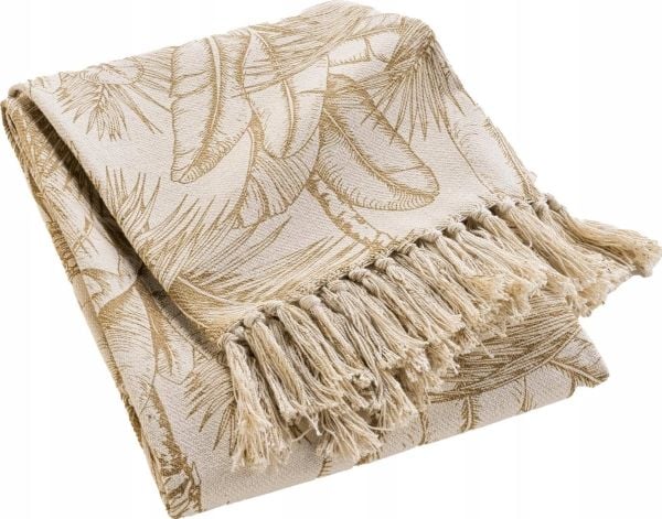 Douceur d`Interieur Sohvasohvan päällinen, jossa on lehtikuvio, DUNE, 125 x 150 cm