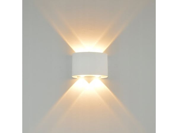 Italux utendørs vegglampe Ortelo OWL-6650-2-WH-3K IP54 4x4W LED 3000K hvit