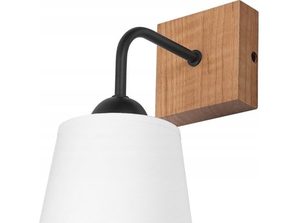 Vegglampe Lamkur Lamkur Lula 47614 boho vegglampe i tremateriale med stoffskjerm 1x60W E27 hvit/tre