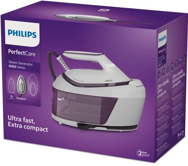 Philips PerfectCare 6000 Series PSG6020 - Dampstrykejern med automatisk slukking - såleplate: SteamGlide Plus - 2400 W