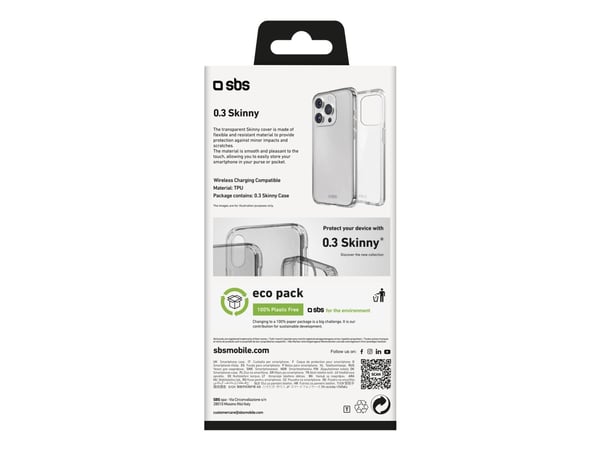SBS TESKINIP1661PT, Suojus, Apple, iPhone 16 Pro, 16 cm (6.3"), Läpinäkyvä