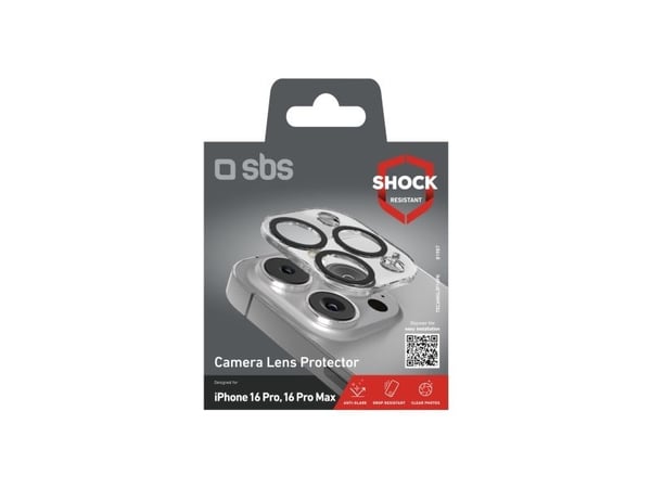 SBS kameralinsebeskytter for iPhone 16 Pro/16 Pro Max (TECAMGLIP16PK)