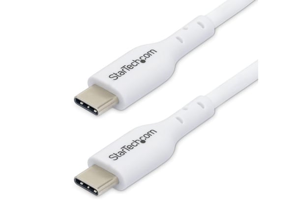 StarTech 3m White USB-C Charging Cable, USB C Cable, 60W 3A PD - USB-kabel - USB-C (hann) til USB-C (hann) - USB 2.0 - 5 / 9 / 12 / 15 / 20 V - 3 A...