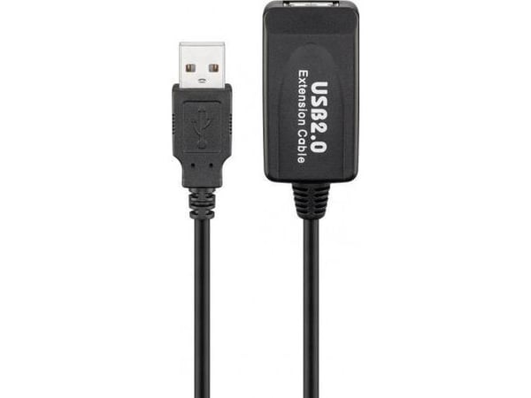 Goobay USB 2.0 10m, 10 m, USB A, USB A, USB 2.0, Hane/Hona, Svart