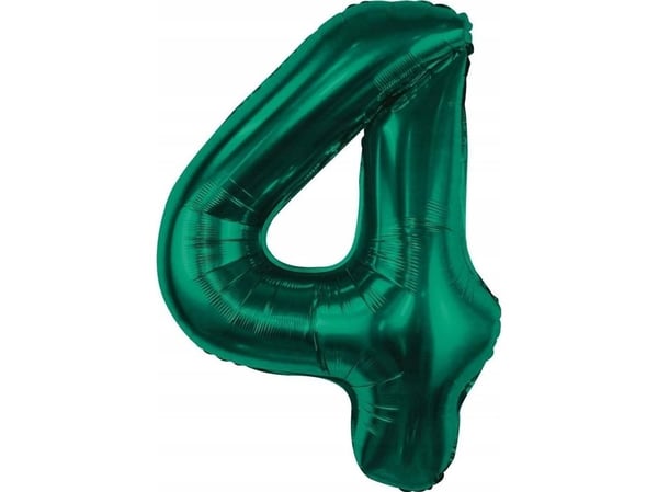 GoDan folieballong B&C siffer 4 grønn flaskefarge 85 cm