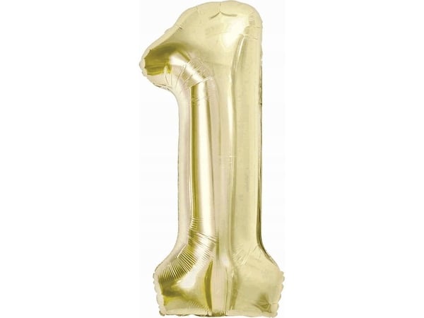 GoDan Balon foliowy B&C cyfra 1 szampański 85cm