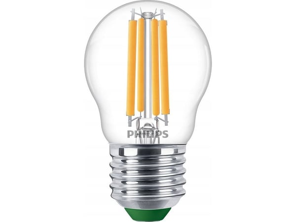 Philips - LED-filamentlyspære - form: P45 - klar finish - E27 - 2.3 W (ekvivalent 40 W) - klasse A - varmt hvitt lys - 2700 K