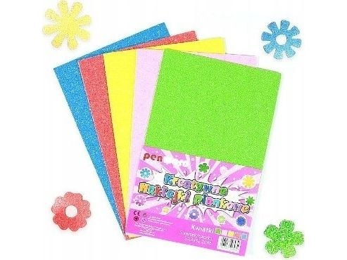 Dekorative skumklistremerker blomster 20,3x31,20 cm 5 stk