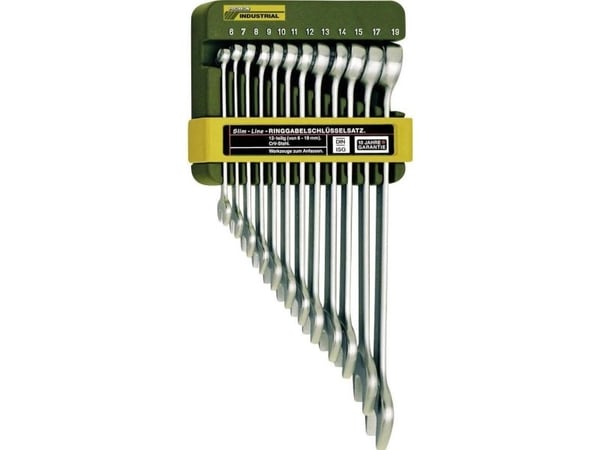 Proxxon 23820, Hakenøkkel, Kromfarget, Rett, 6,7,8,9,10,11,12,13,14,15,17,19 mm, 12 stykker