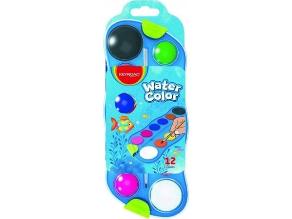 Aqualera maling med pensel – 12 farger