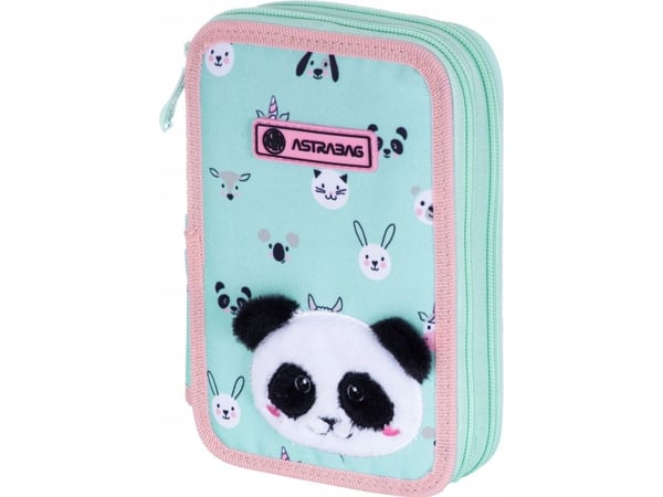 Astra dubbelt pennfodral med Teddy Panda