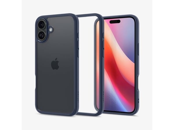 Spigen Ultra Hybrid - Baksidedeksel for mobiltelefon - polykarbonat, termoplast-polyuretan (TPU) - marineblå - for Apple iPhone 16