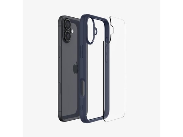 Spigen Ultra Hybrid - Baksidedeksel for mobiltelefon - polykarbonat, termoplast-polyuretan (TPU) - marineblå - for Apple iPhone 16
