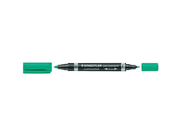 STAEDTLER Lumocolor perm kaksikärkinen tussikynä vihreä 10 kpl