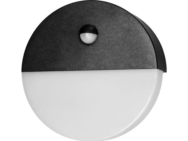 Orno HALIT LED 10W seinävalaisin, puutarhavalaisin liiketunnistimella 140st, 600lm, IP65, 4000K, IK10, musta, musta