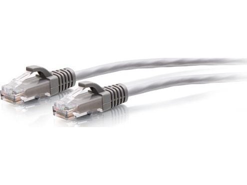 C2G 1ft (0.3m) Cat6a Snagless Unshielded (UTP) Slim Ethernet Network Patch Cable - Gray - Koblingskabel - RJ-45 (hann) til RJ-45 (hann) - 30 cm - 4...