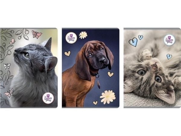 Beniamin A4 skrivebok 60K linjer “The Sweet Pets” (5 stk.)