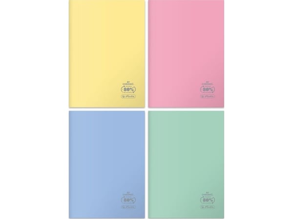 Herlitz notatbok A4/60K ruter Eco* PP pastellfarger (5 stk)